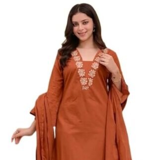 Online Fashion Hub - Woman orange kurta
