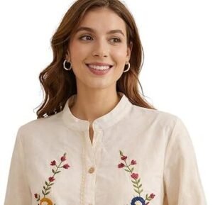 Online Fashion Hub - Women’s Cotton Floral Shirt