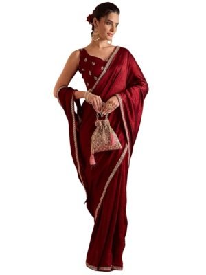 AKHILAM Women's Georgette Saree – Wedding, Festive & Party Wear